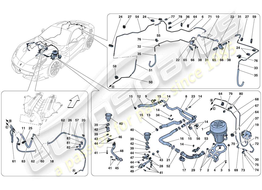 a part diagram from the Ferrari F12 TDF (RHD) parts catalogue