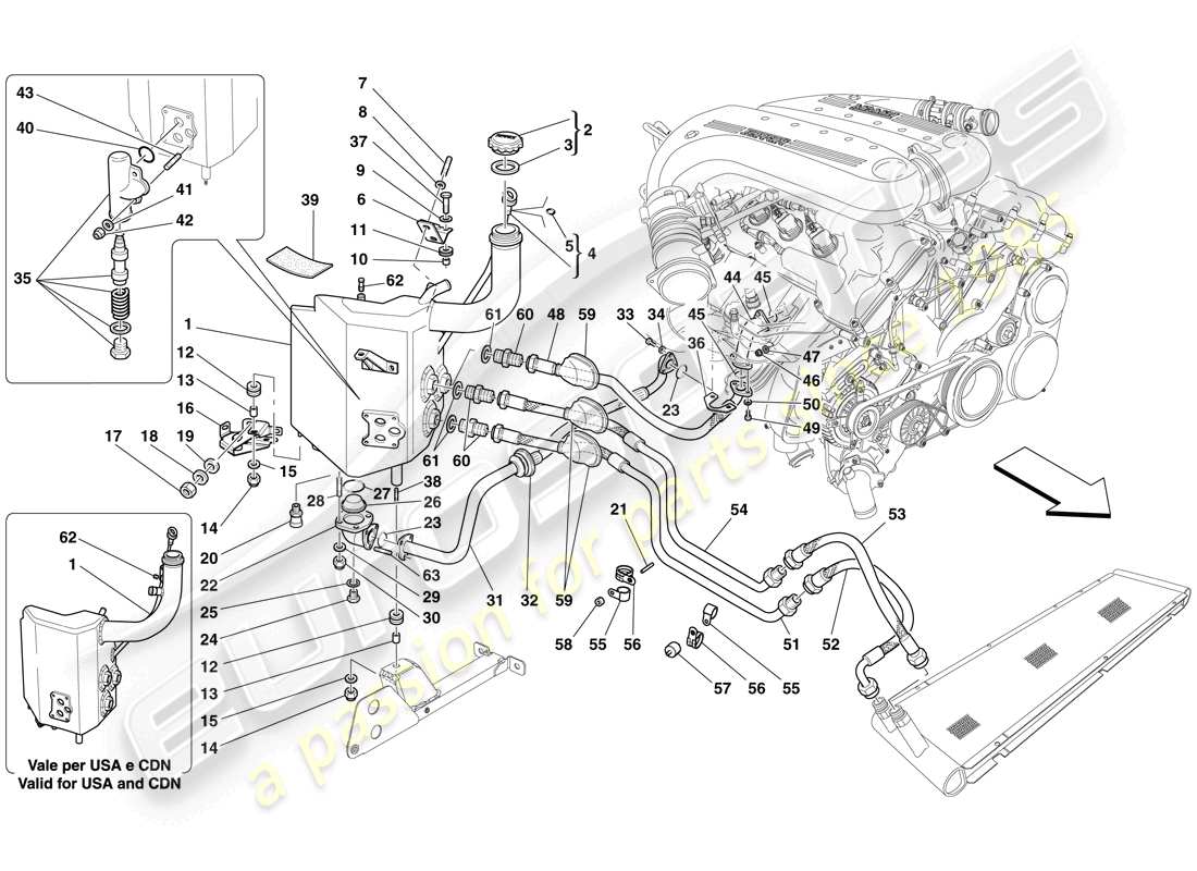 a part diagram from the ferrari 599 parts catalogue
