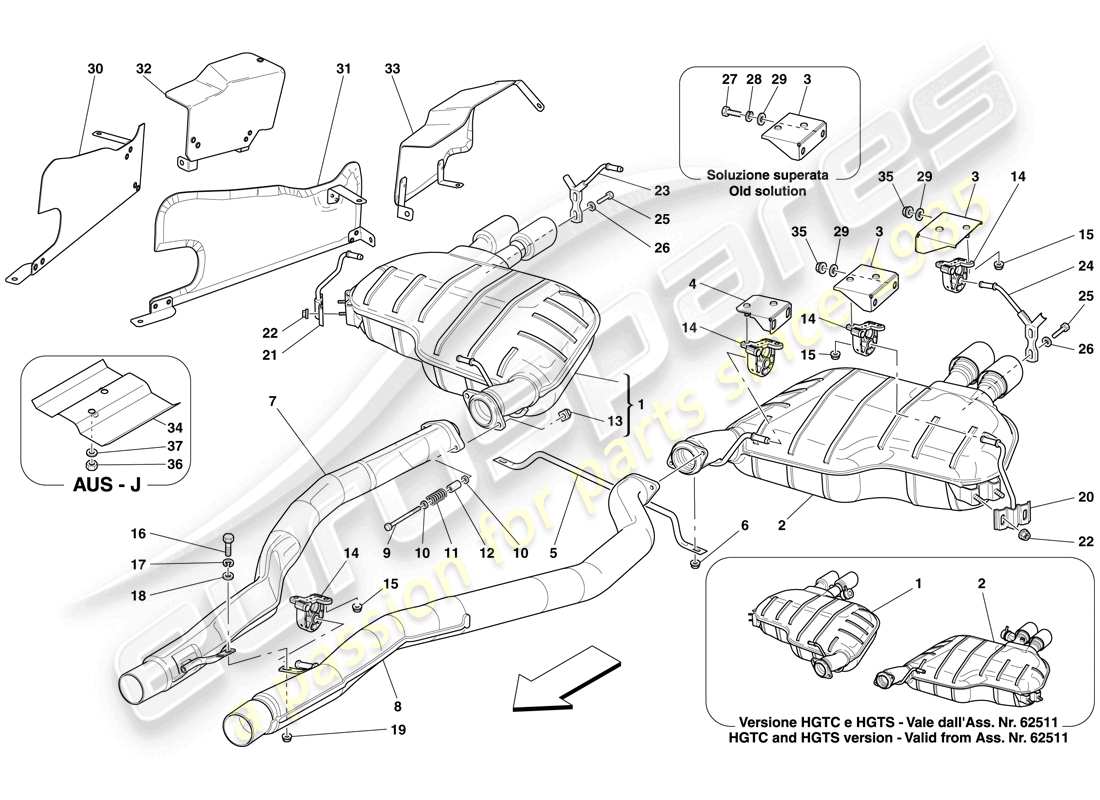 a part diagram from the Ferrari 612 Scaglietti (RHD) parts catalogue