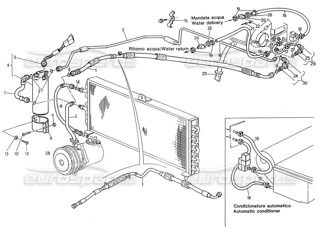 a part diagram from the maserati 222 / 222e biturbo parts catalogue