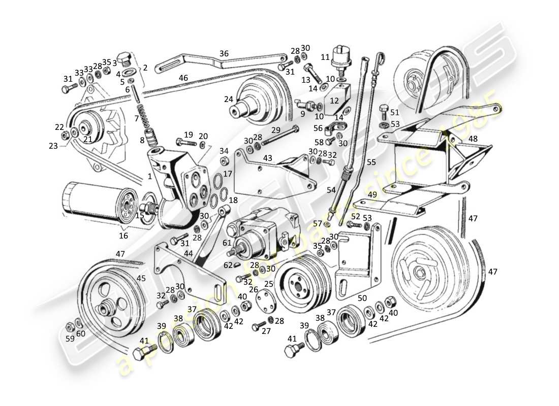 VIEW PARTS DIAGRAMS FROM THE MASERATI KYALAMI PARTS CATALOGUE a part diagram from the maserati kyalami parts catalogue