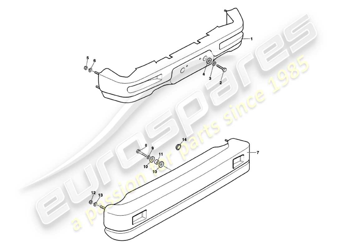 a part diagram from the aston martin v8 volante (1999) parts catalogue