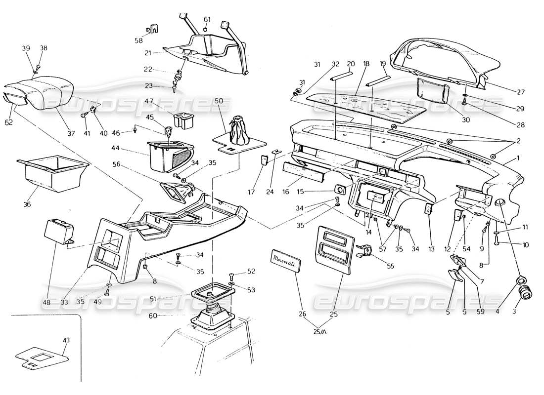 a part diagram from the maserati biturbo (1983-1995) parts catalogue