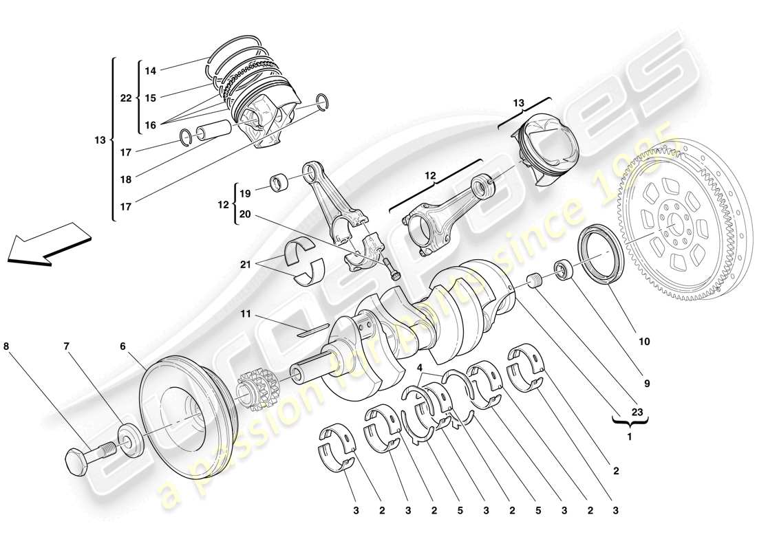 a part diagram from the ferrari f430 spider (usa) parts catalogue