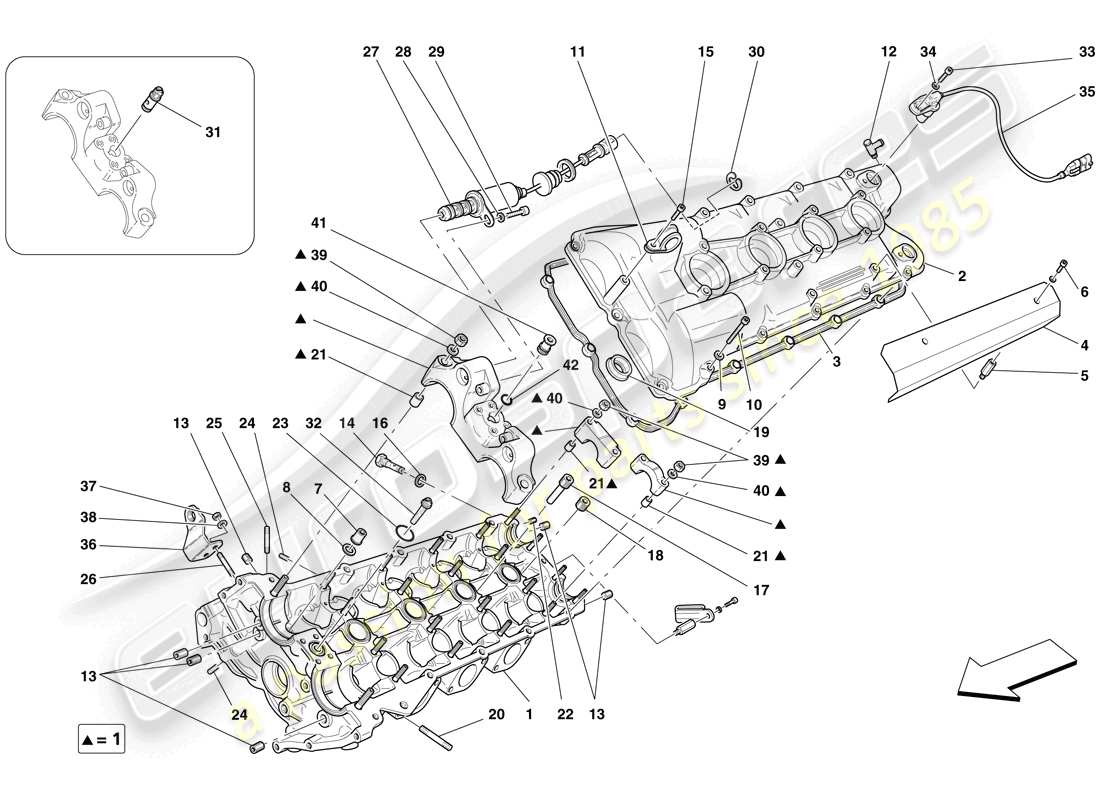 a part diagram from the ferrari f430 spider (usa) parts catalogue