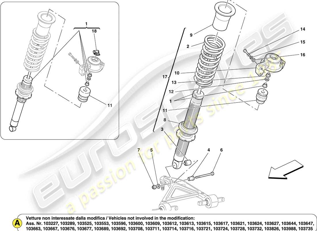 VIEW PARTS DIAGRAMS FROM THE FERRARI CALIFORNIA PARTS CATALOGUE a part diagram from the ferrari california parts catalogue