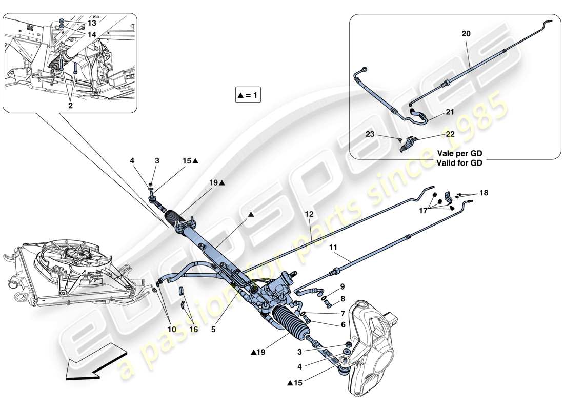 a part diagram from the Ferrari 458 Spider (RHD) parts catalogue