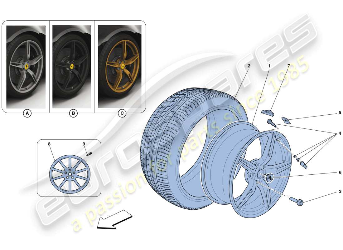 a part diagram from the ferrari 458 speciale (rhd) parts catalogue