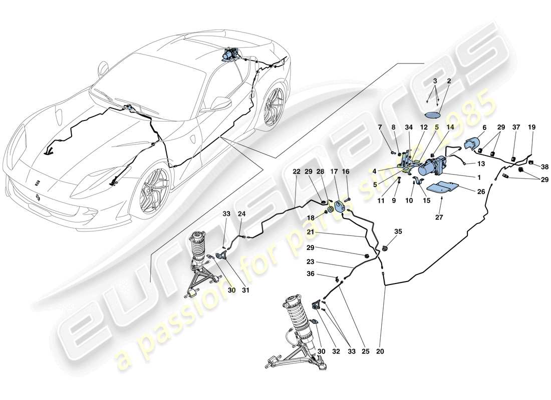 a part diagram from the ferrari 812 parts catalogue