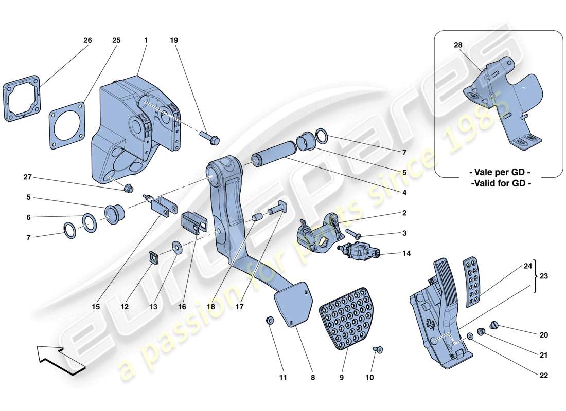 a part diagram from the Ferrari F12 TDF (USA) parts catalogue