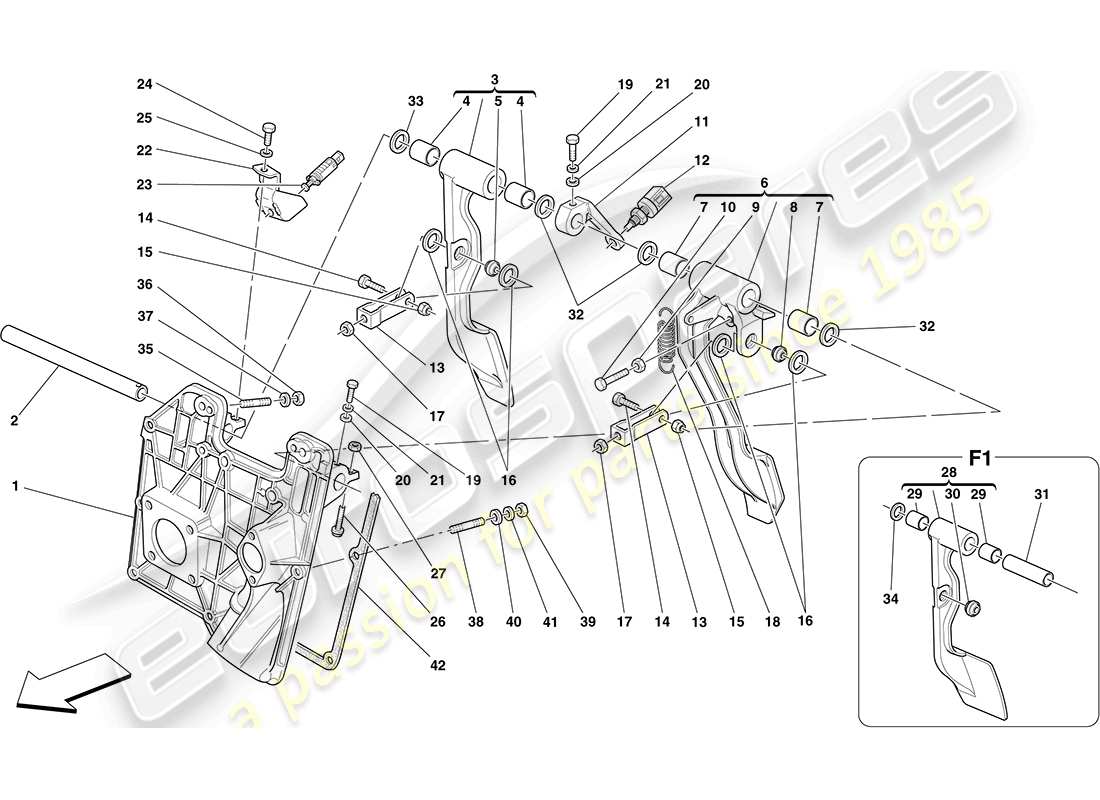 a part diagram from the Ferrari F430 Coupe (USA) parts catalogue