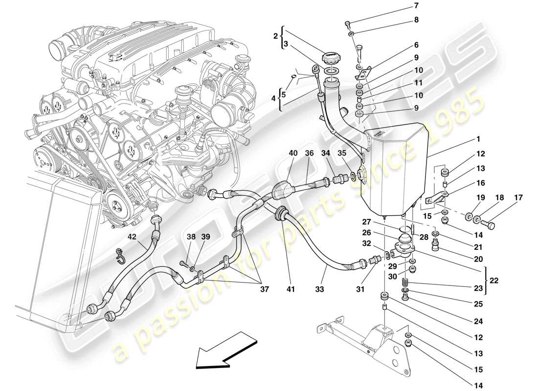VIEW PARTS DIAGRAMS FROM THE FERRARI 612 PARTS CATALOGUE a part diagram from the ferrari 612 parts catalogue