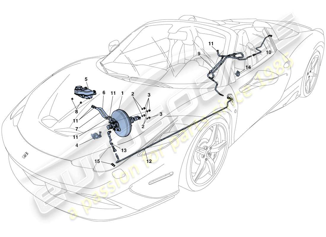 a part diagram from the ferrari 458 speciale aperta (usa) parts catalogue