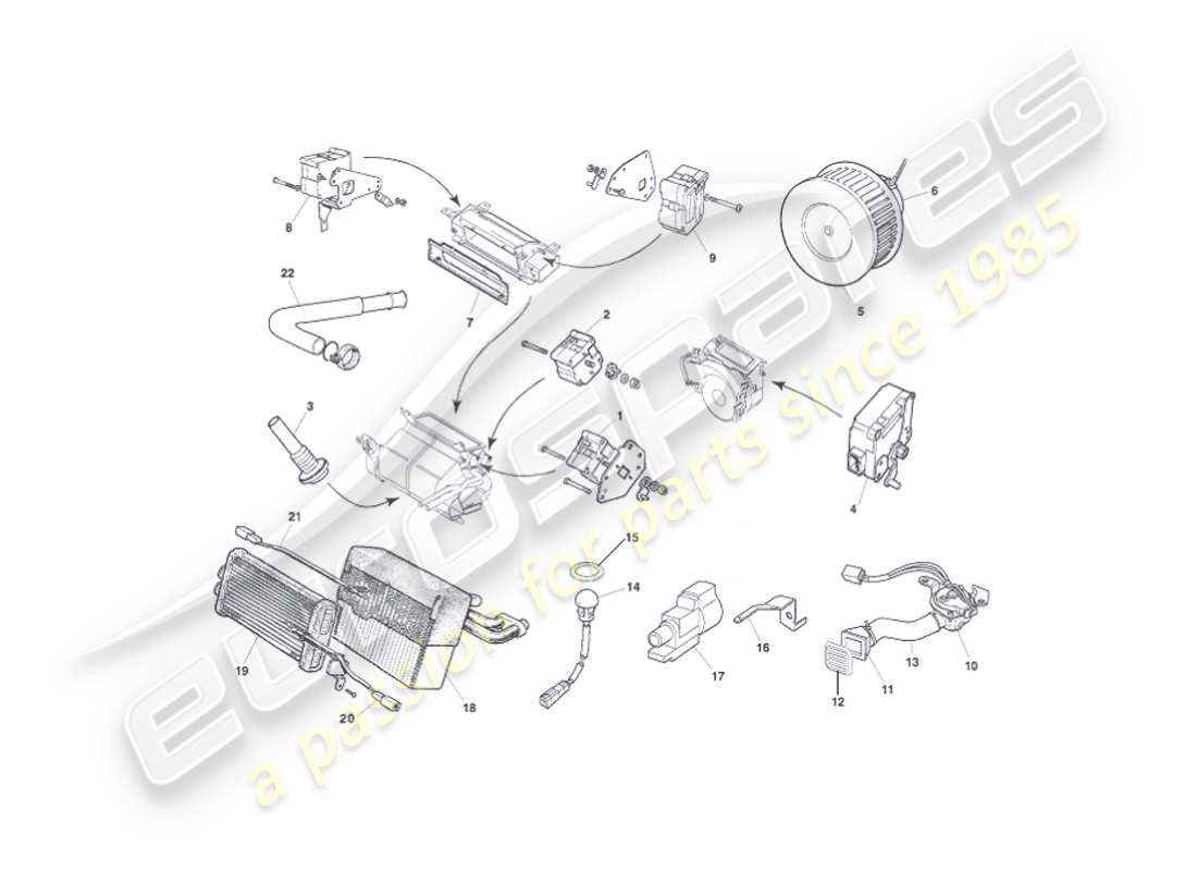 a part diagram from the aston martin vanquish (2003) parts catalogue