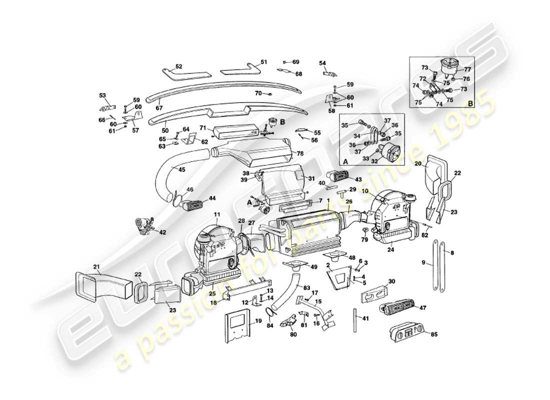 a part diagram from the aston martin v8 coupe parts catalogue