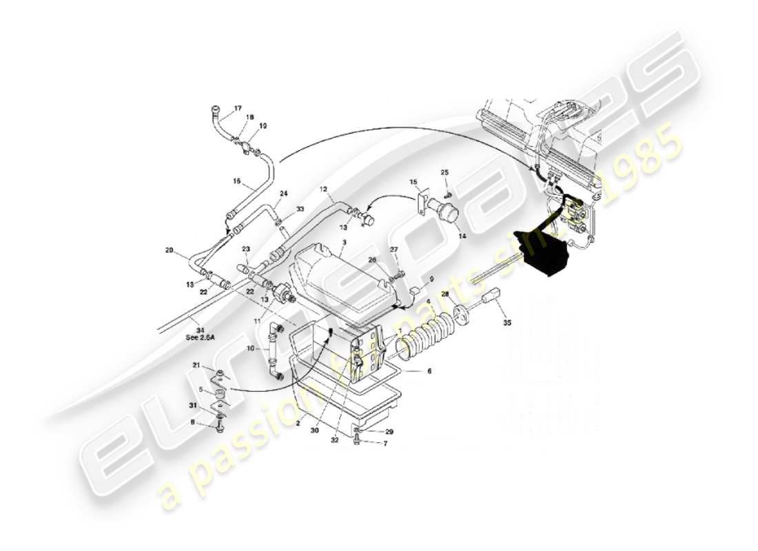 a part diagram from the aston martin vanquish (2004) parts catalogue