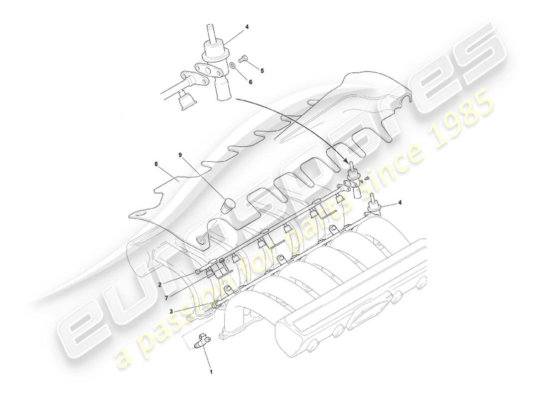 a part diagram from the aston martin db7 parts catalogue