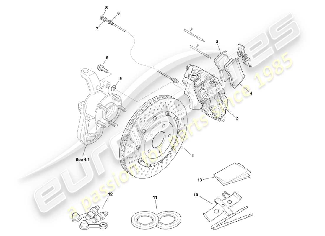 a part diagram from the aston martin db7 vantage (2002) parts catalogue