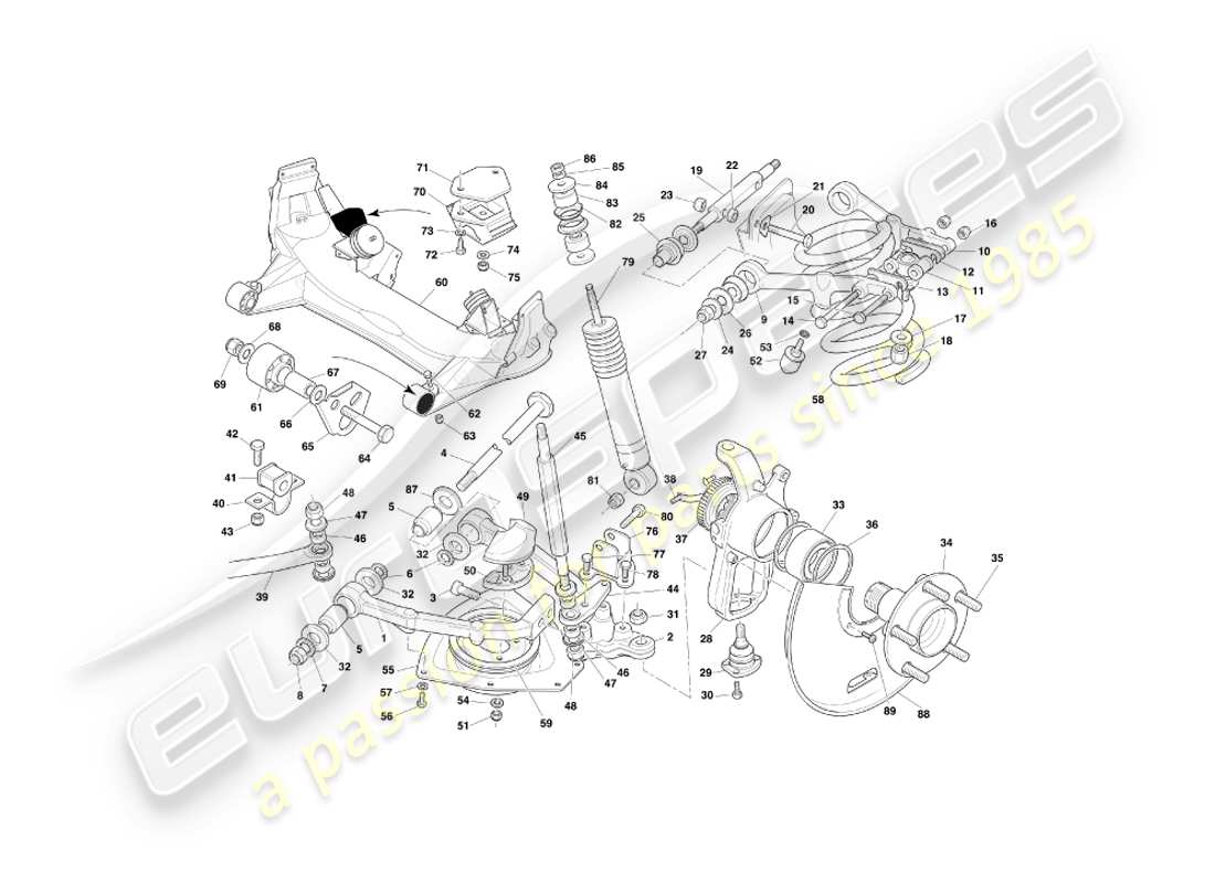 a part diagram from the aston martin db7 vantage (2000) parts catalogue
