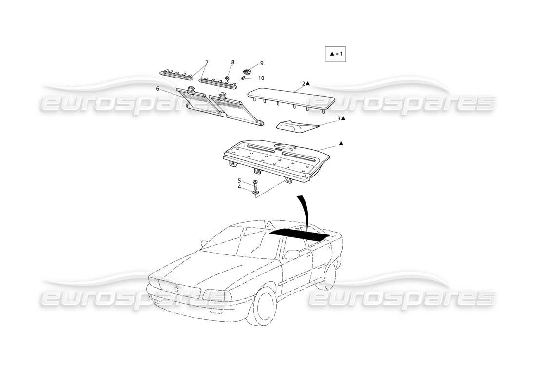 a part diagram from the maserati quattroporte (1996-2001) parts catalogue