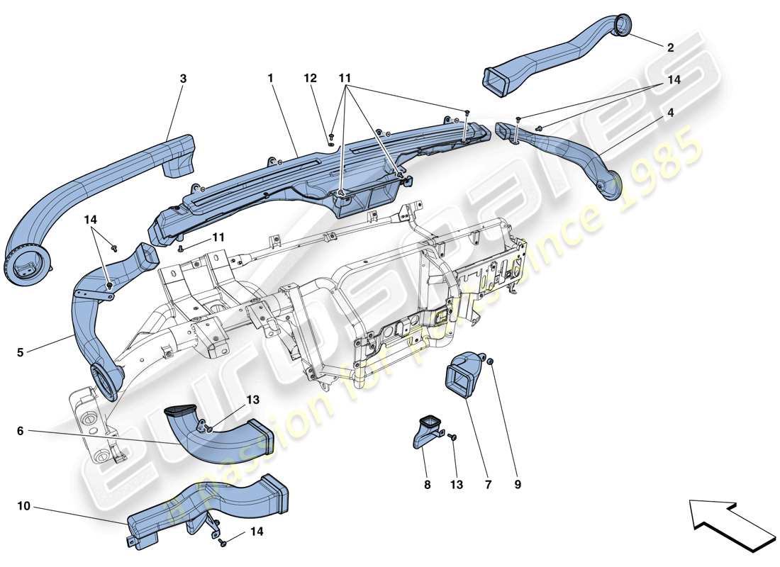 a part diagram from the ferrari f12 parts catalogue