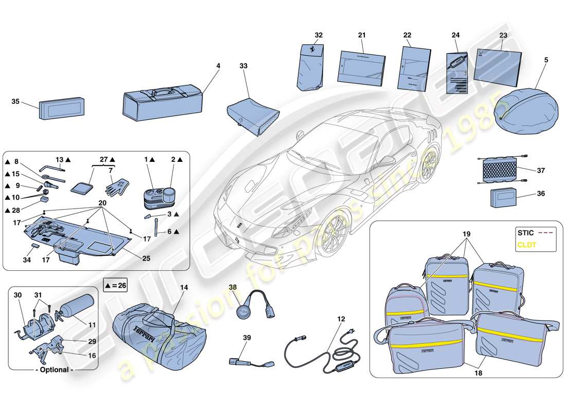 a part diagram from the Ferrari F12 TDF (RHD) parts catalogue