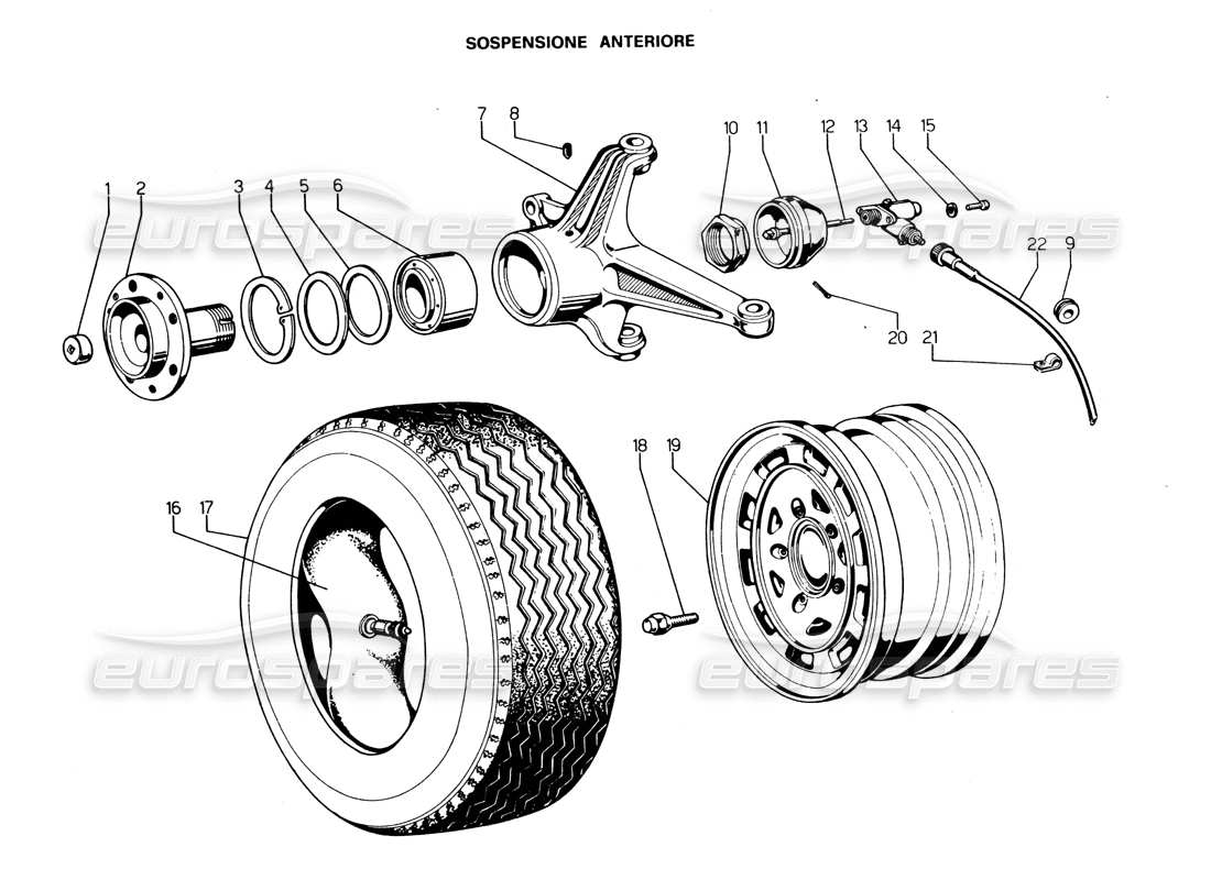 a part diagram from the lamborghini espada parts catalogue