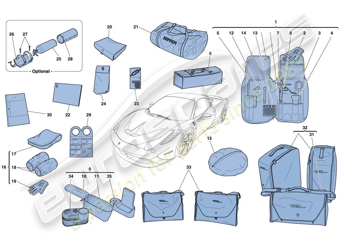 a part diagram from the Ferrari 458 Speciale (Europe) parts catalogue