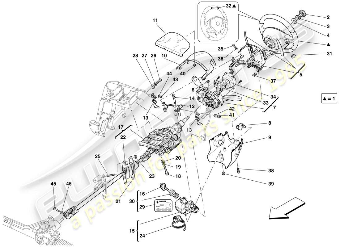 a part diagram from the ferrari 599 parts catalogue