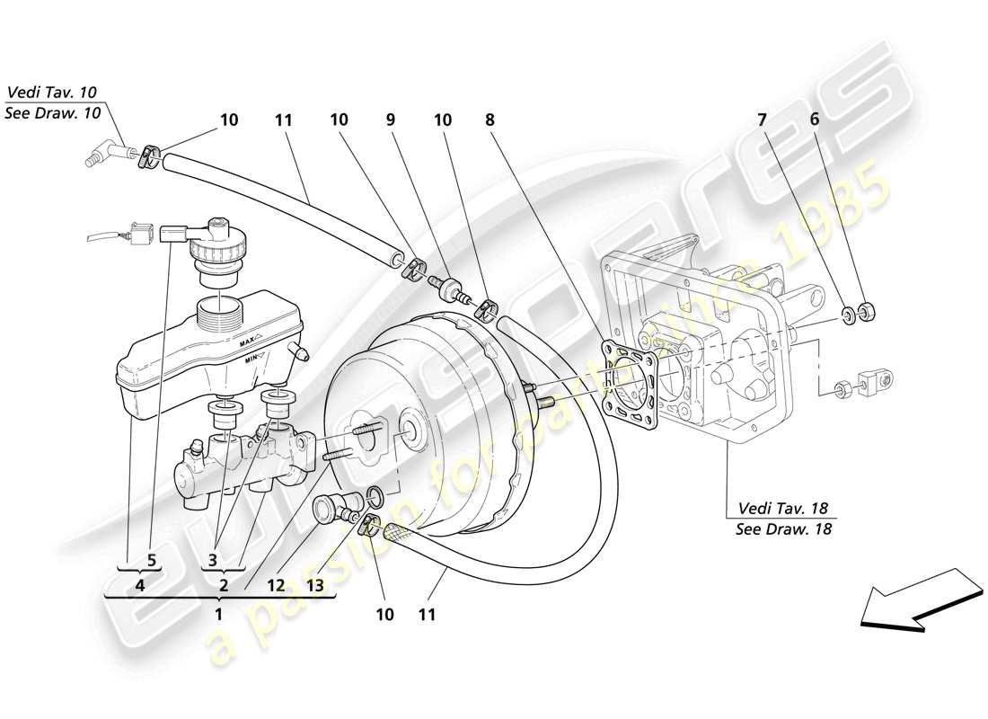 a part diagram from the maserati trofeo parts catalogue
