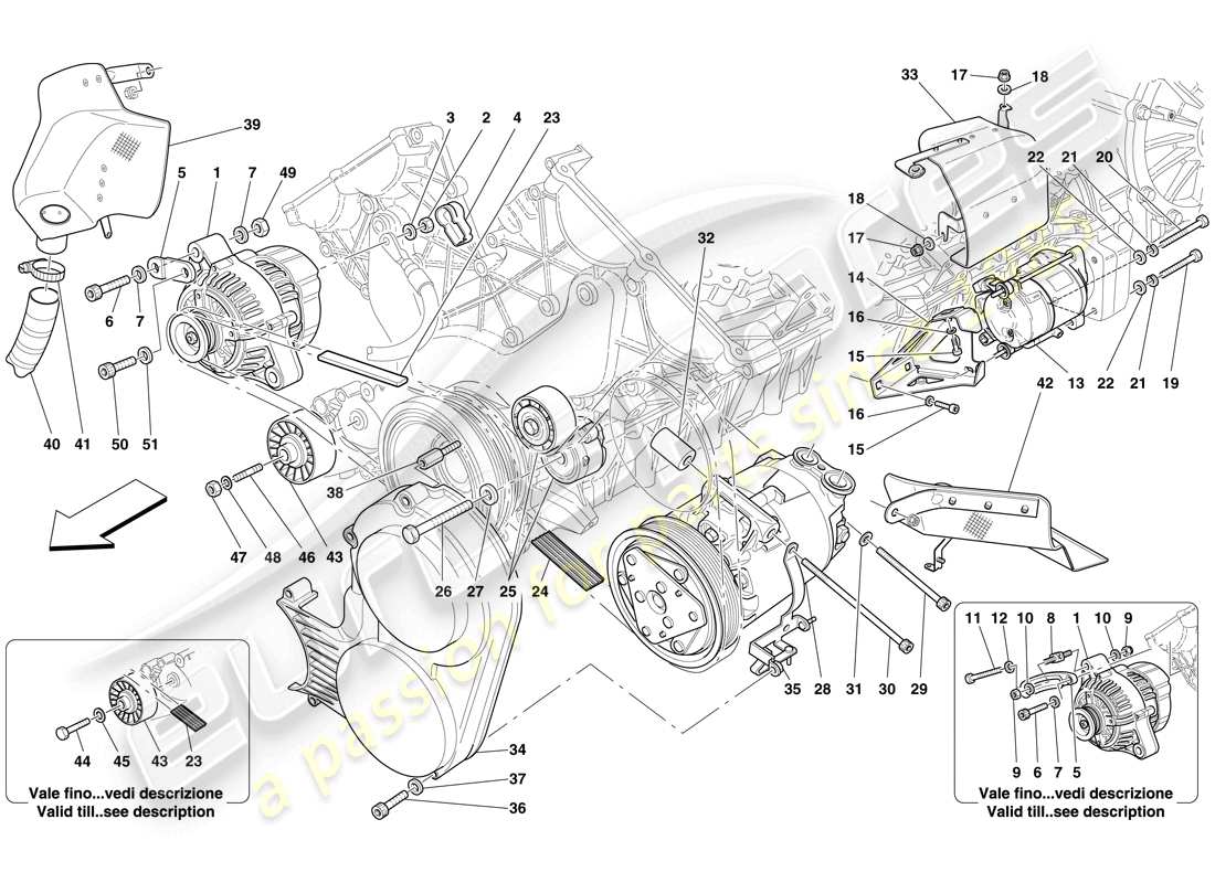 a part diagram from the ferrari 599 parts catalogue