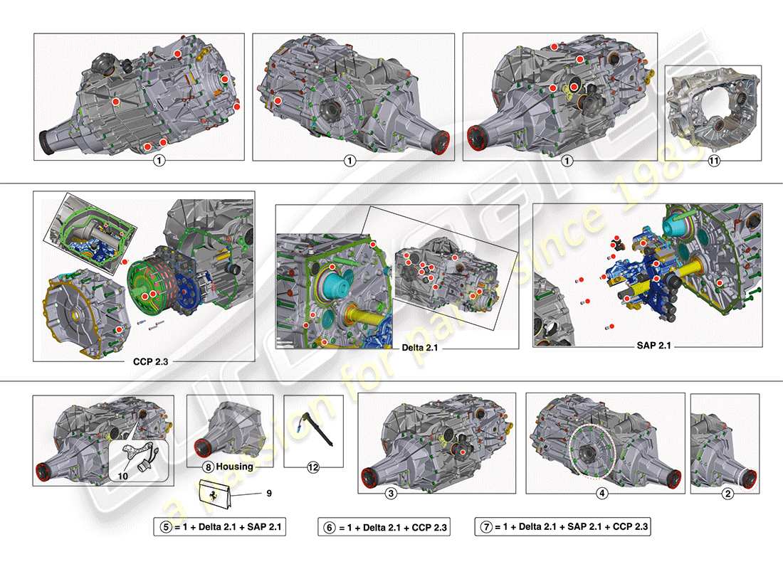 a part diagram from the ferrari california (usa) parts catalogue