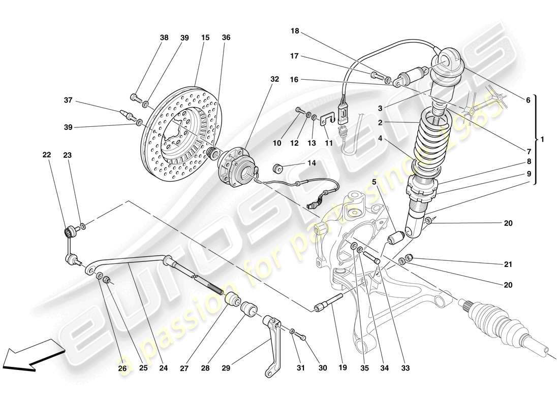 a part diagram from the ferrari f430 scuderia spider 16m (rhd) parts catalogue