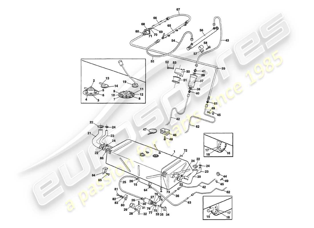 a part diagram from the aston martin v8 volante (1997) parts catalogue