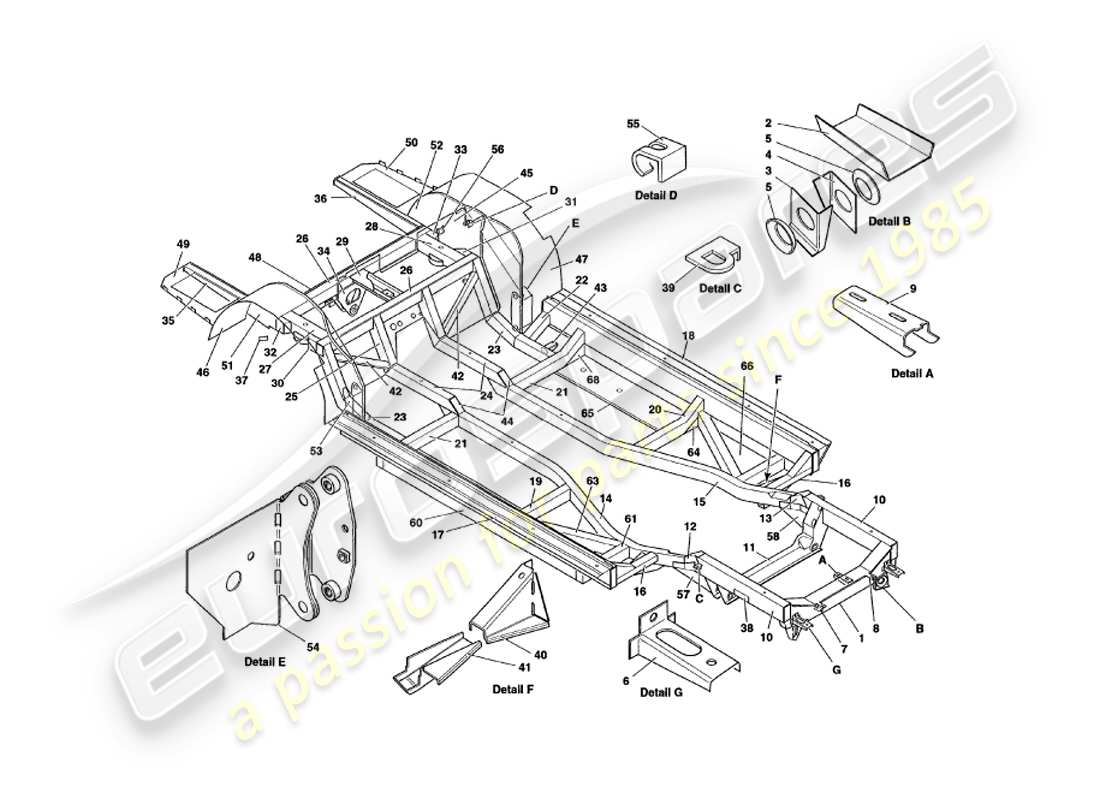 a part diagram from the aston martin v8 volante parts catalogue
