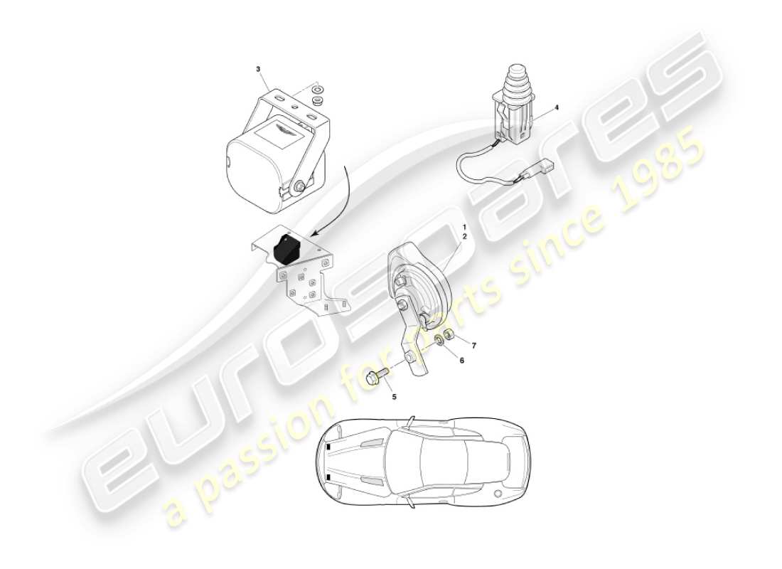 a part diagram from the aston martin vanquish (2005) parts catalogue