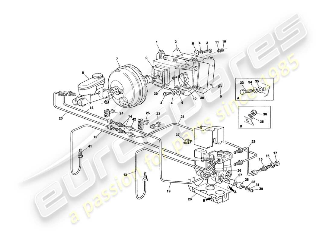 a part diagram from the aston martin v8 coupe parts catalogue