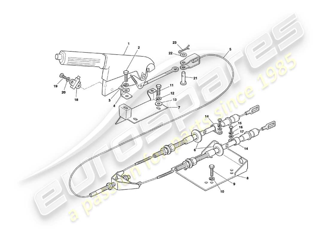 VIEW PARTS DIAGRAMS FROM THE ASTON MARTIN V8 COUPE PARTS CATALOGUE a part diagram from the aston martin v8 coupe parts catalogue