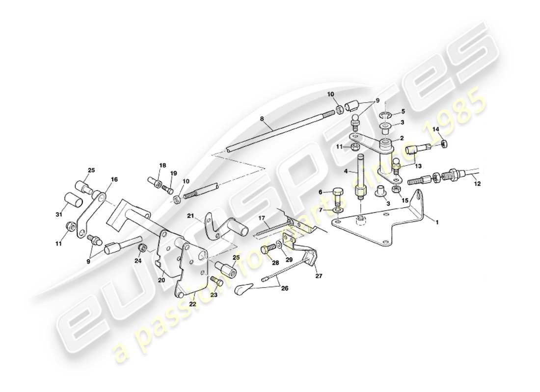VIEW PARTS DIAGRAMS FROM THE ASTON MARTIN V8 COUPE PARTS CATALOGUE a part diagram from the aston martin v8 coupe parts catalogue
