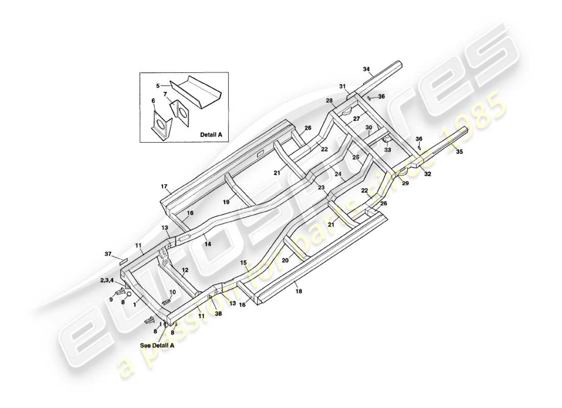 a part diagram from the aston martin v8 coupe parts catalogue