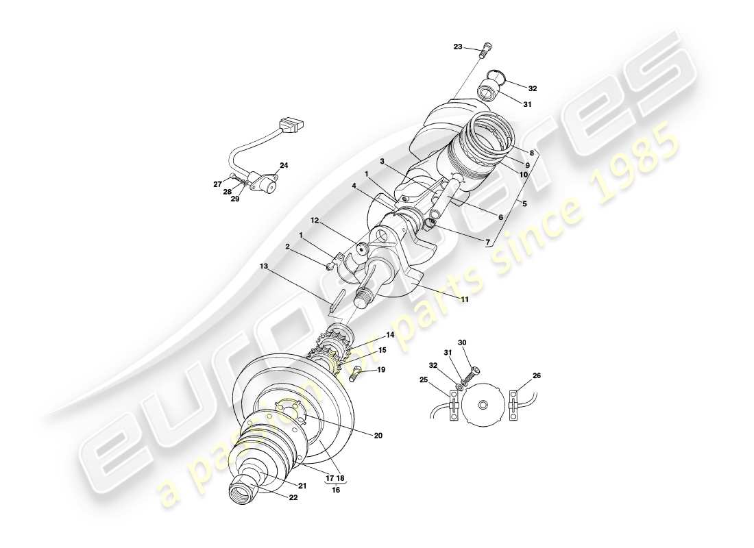 a part diagram from the aston martin v8 coupe parts catalogue
