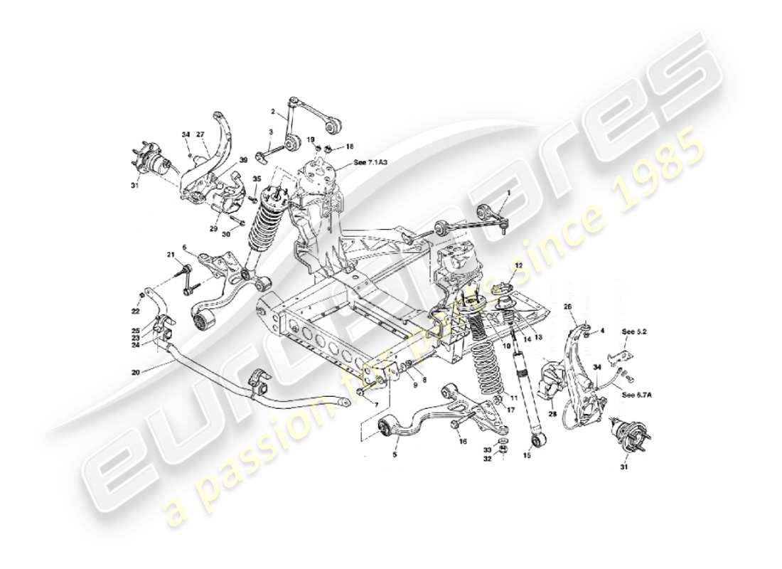 a part diagram from the aston martin vanquish (2003) parts catalogue
