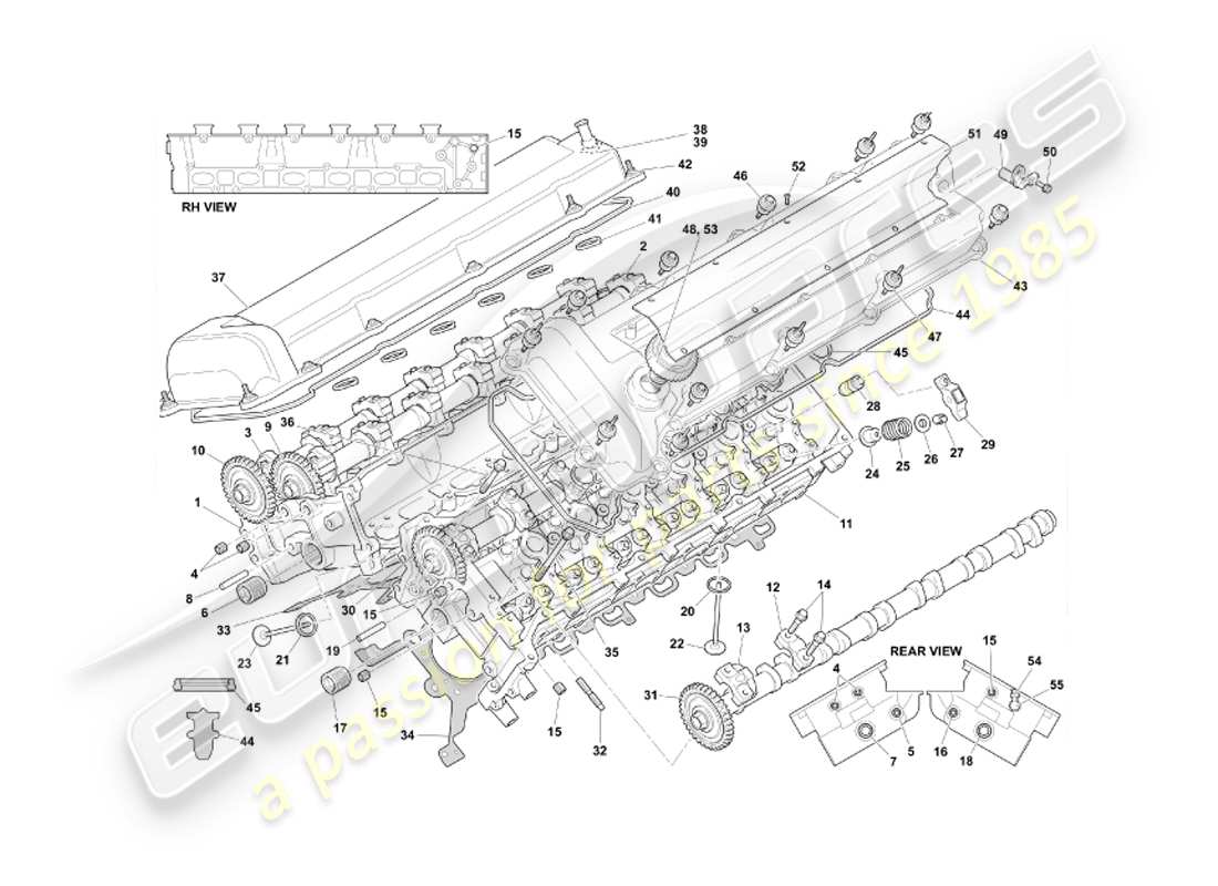 a part diagram from the aston martin db7 vantage (2004) parts catalogue