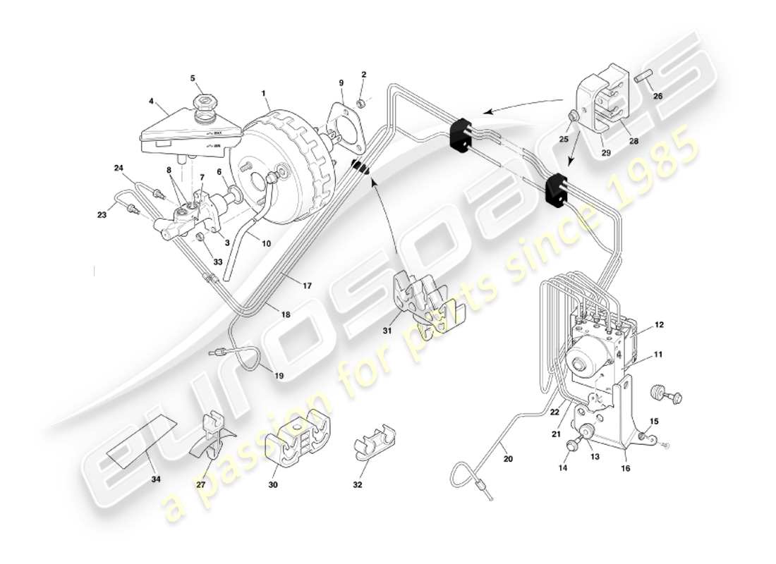 a part diagram from the aston martin db7 parts catalogue