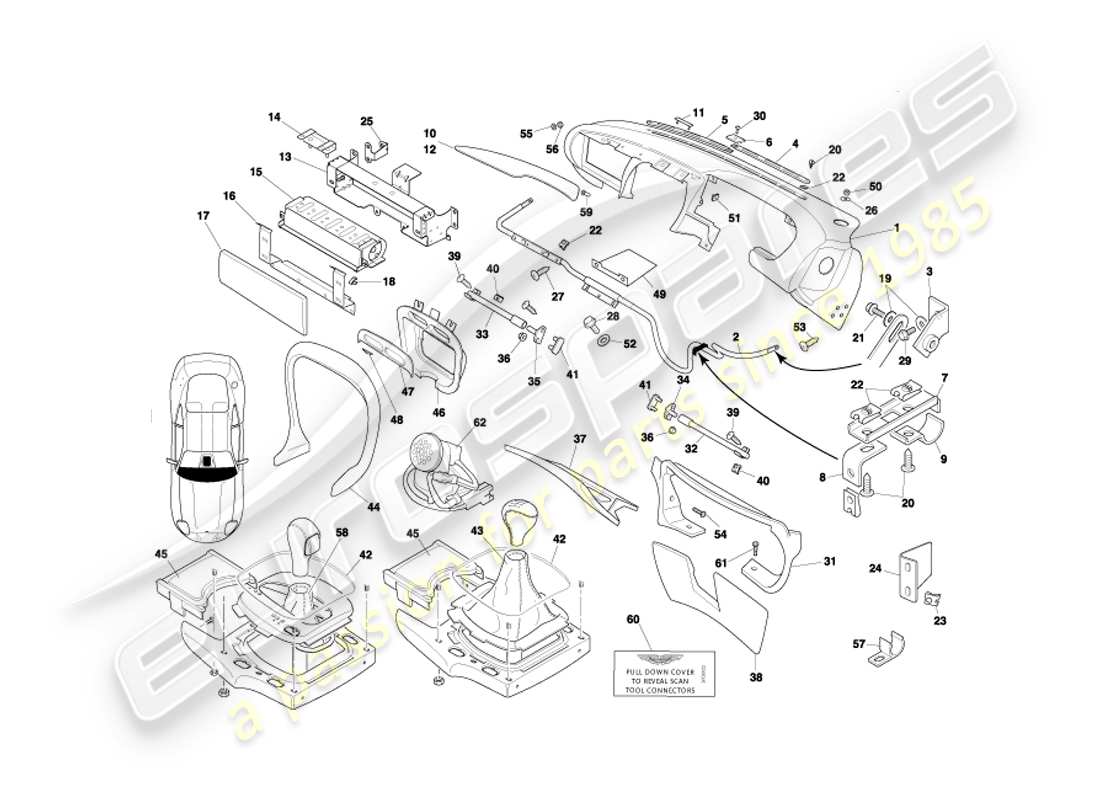 a part diagram from the aston martin db7 vantage (2003) parts catalogue