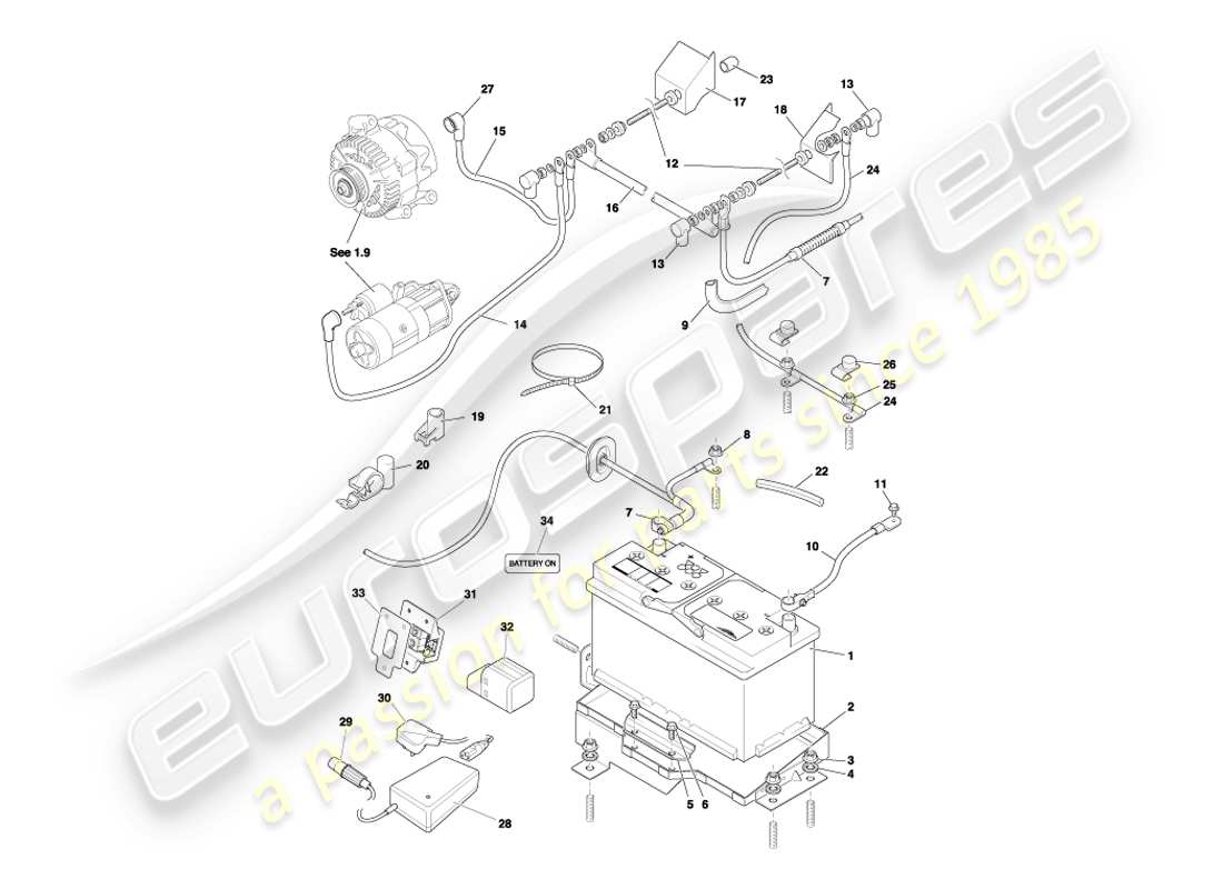 a part diagram from the aston martin db7 vantage (2003) parts catalogue