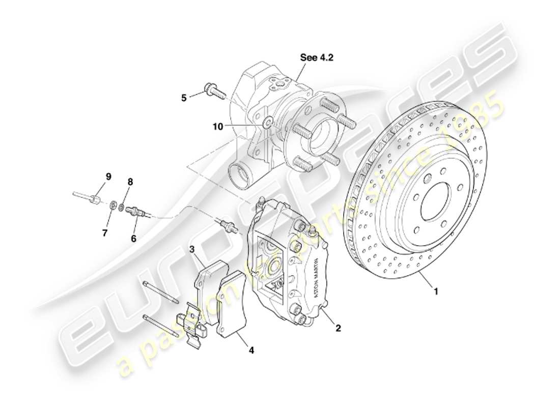 a part diagram from the aston martin db7 parts catalogue