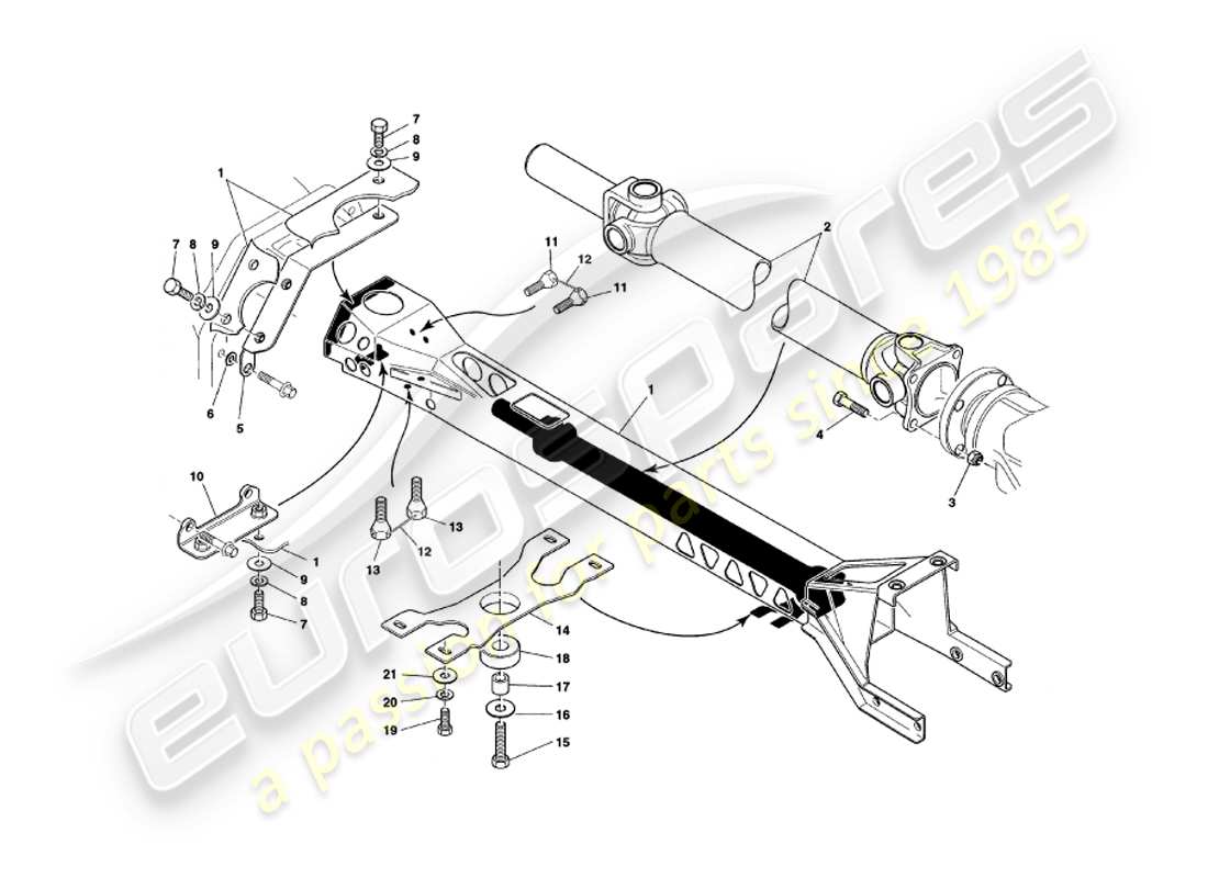 a part diagram from the aston martin v8 coupe parts catalogue