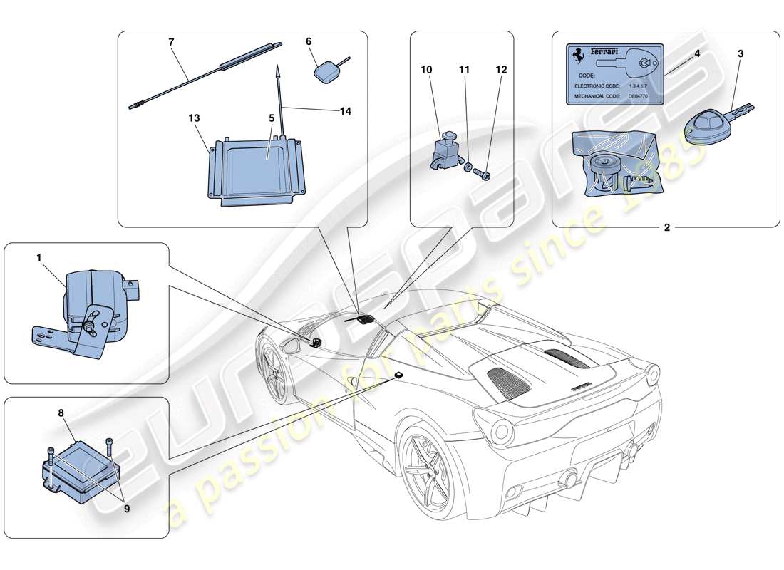 a part diagram from the ferrari 458 speciale aperta (europe) parts catalogue