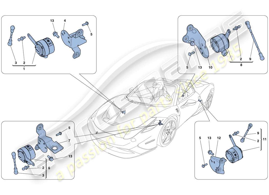 a part diagram from the ferrari 458 parts catalogue
